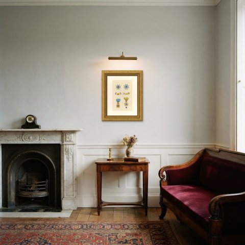 Sweden, Orders of the Seraphim and of the Sword, Plate LXXIX, 1844, shown framed in a room