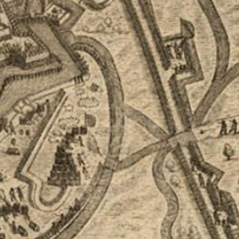 Antique Print of the Attack on Coevorden in Holland, 1616, close-up 2