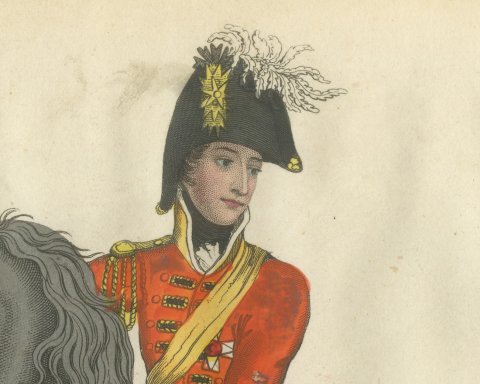 Prince of Orange on a Rearing Dark Gray Charger, circa 1815, close-up 1