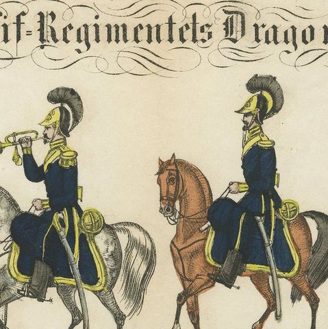 Royal Swedish Dragoon Corps, Cavalry Uniforms, Stockholm, c.1800, close-up 3