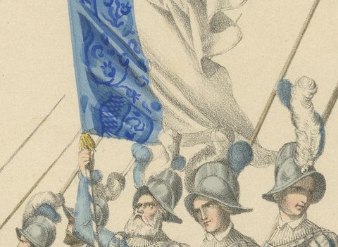 Triumphal March, Caspar von Hertenstein Leading the Lucerne Regiment, 1855, close-up 1