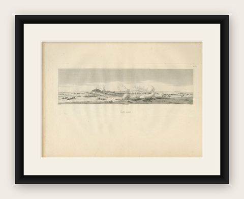 Battle of Samannoud, Denon in Egypt, Napoleon Egypt Campaign Engraving, 1802, shown framed