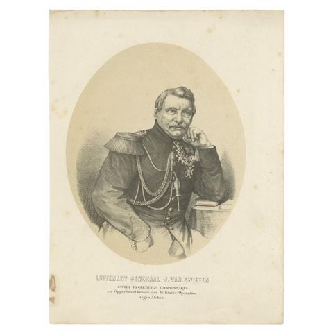 Antique Portrait of a Dutch Officer Named Jan Van Swieten 1874, view 2