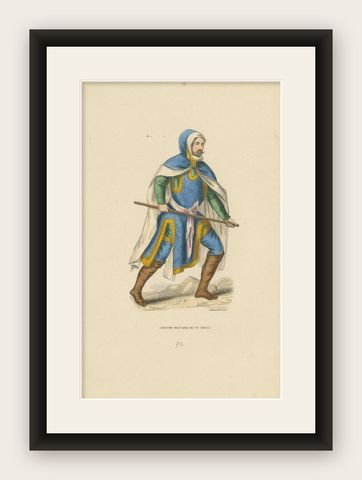Vigilance in Blue: 15th Century Military Garb, 1847, shown framed