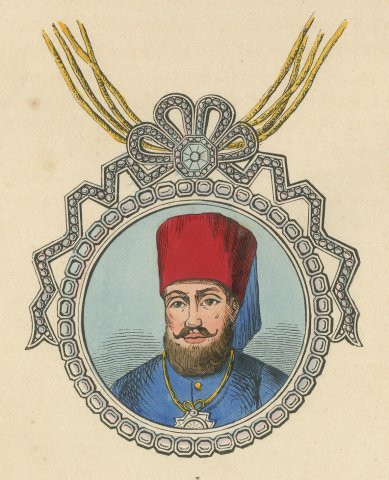 Orders of Turkey, Jeweled Badges and Portrait Medallion, Plate LXXXIV, 1844, close-up 2