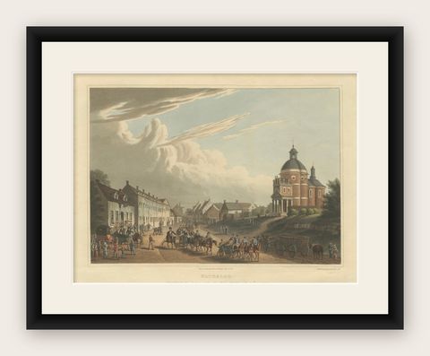 Napoleon's Defeat at Waterloo: Captured French Cannons Removed on July 24, 1815, shown framed