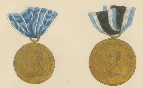 Bavarian Medals, Maximilian Joseph and Ludwig, Bravery Medal, Plate XIII, 1844, close-up 1