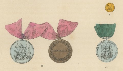 Brunswick Medals, Waterloo, Peninsula and Crosses of 1809, Plate XVIII, 1844, close-up 2