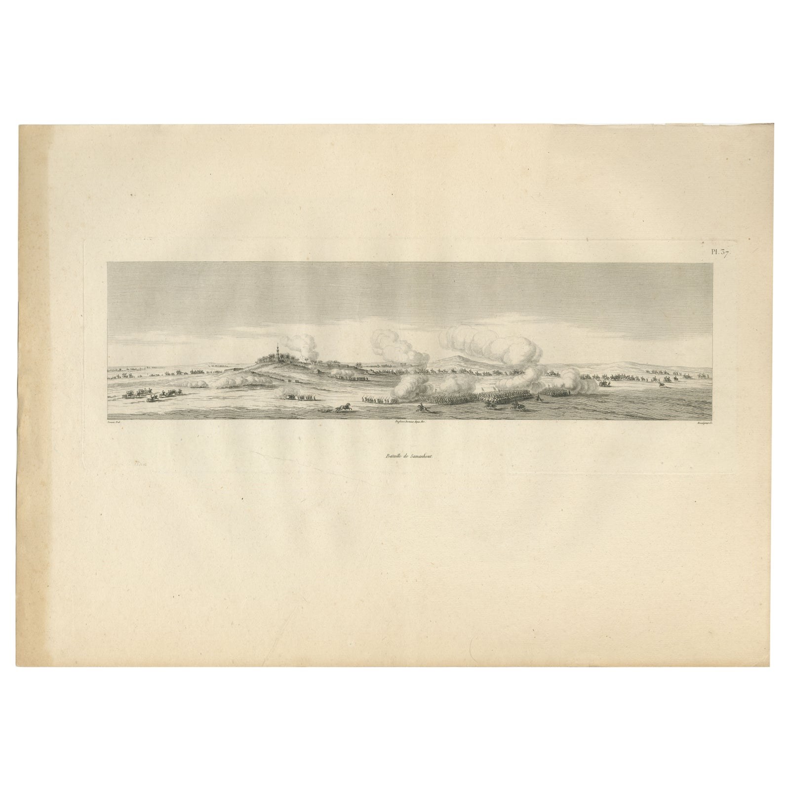 Battle of Samannoud, Denon in Egypt, Napoleon Egypt Campaign Engraving, 1802
