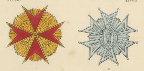 Orders of Tuscany, Saint Stephen and Saint Joseph, Plate LXXXIII, 1844, close-up 1