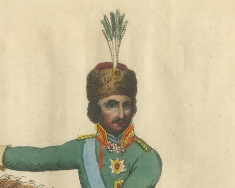 Count Platov, Hetman of the Cossacks, with Lancers Beyond, 1815, close-up 1