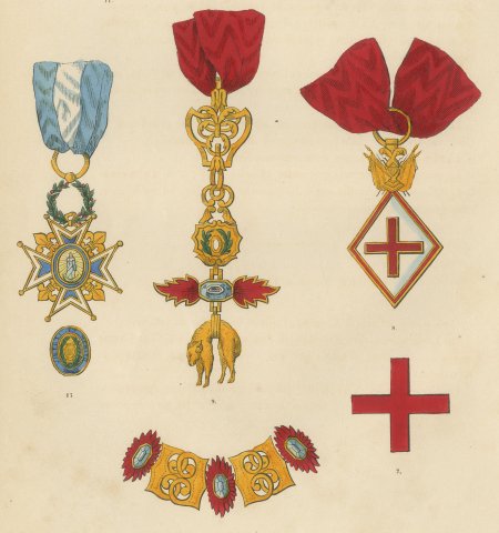 Orders of Spain, Golden Fleece and Charles III Insignia, Plate XXV, 1844, close-up 2