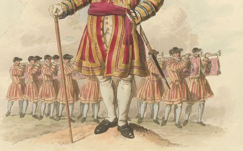 Yeoman of the Guard in Ceremonial Uniform, William Miller, London, ca.1805, close-up 1