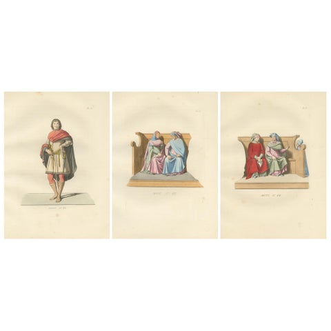 Military and Judicial Costumes from Medieval Italian Society, Published in 1845