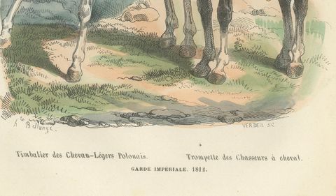 Polish Chevau-Légers Musicians, Imperial Guard, Napoleonic Uniforms 1843, close-up 1