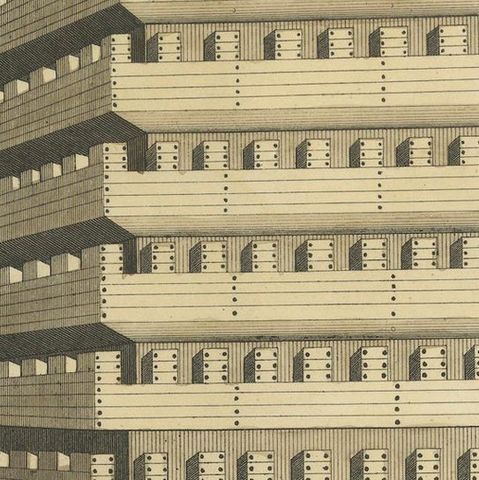 19th-Century Hand-Coloured Lithograph of a Multi-Level Medieval Siege Tower, close-up 4
