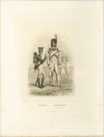 Napoleonic Guard Soldiers, Grenadier, Marine, and Standard Bearer, 1859, view 3