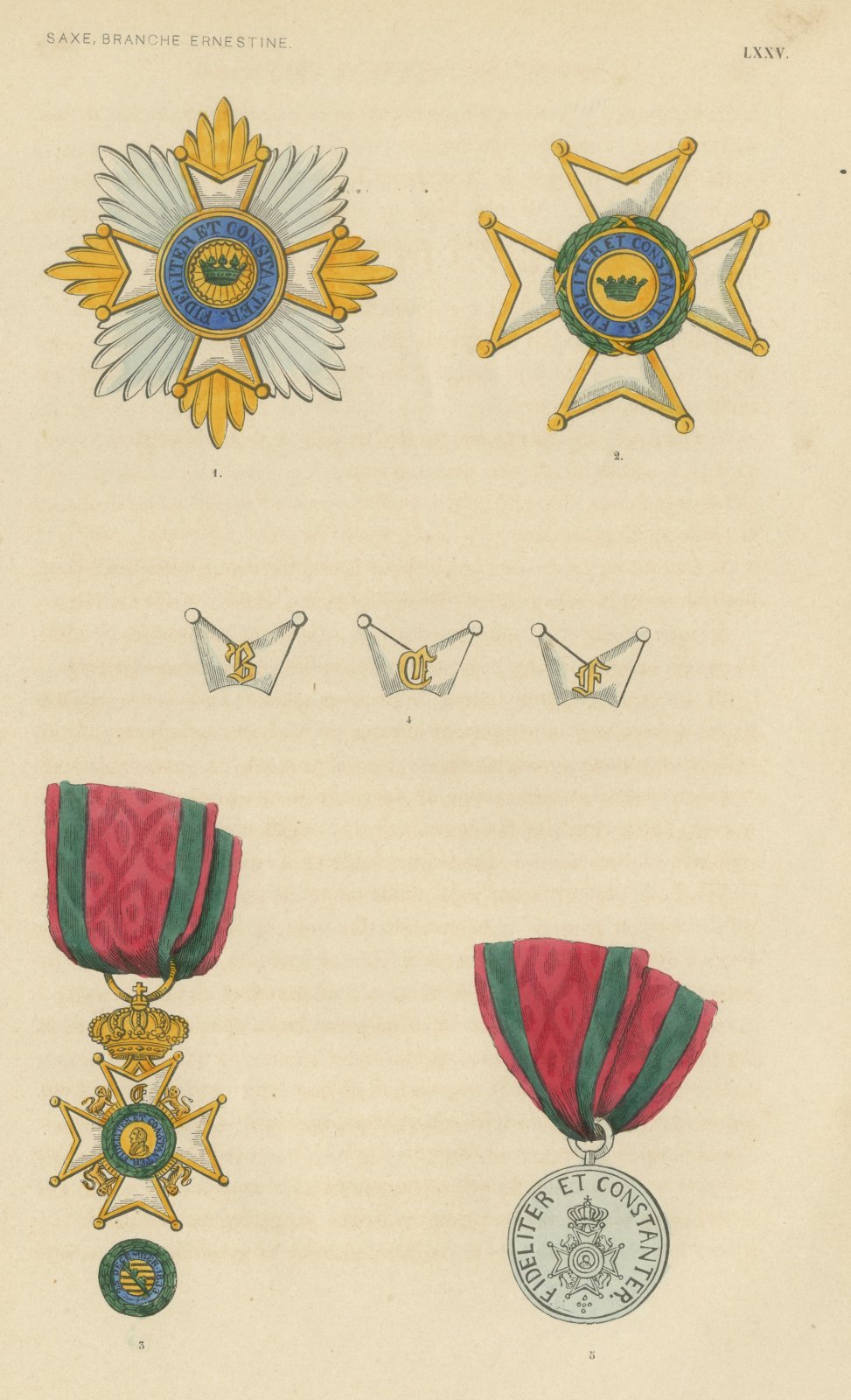 Saxony Ernestine Line, Saxe Ernestine House Order, Plate LXXV, 1844