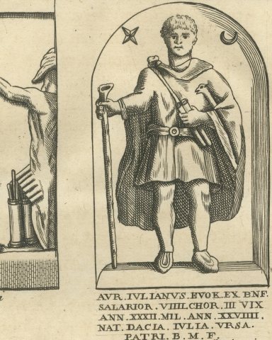 Roman Soldiers on Engraved Gems and Inscribed Tombstones, Montfaucon, 1722, close-up 2