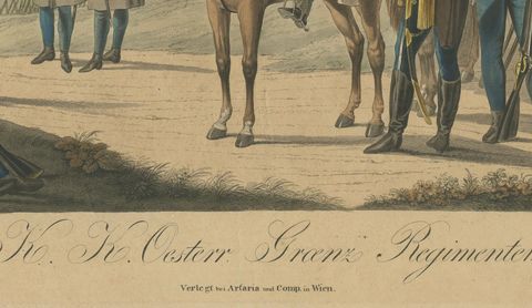 Austrian Frontier Regiment Soldiers during the Napoleonic Era, circa 1820, close-up 2