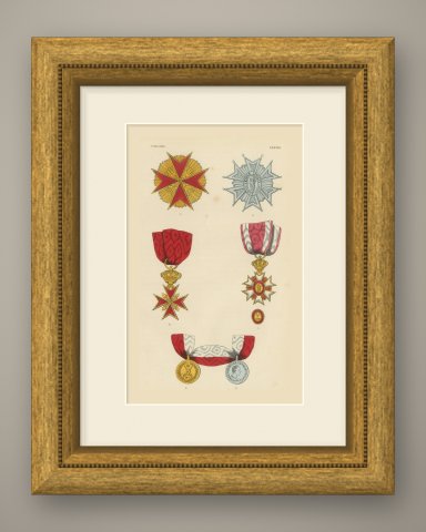 Orders of Tuscany, Saint Stephen and Saint Joseph, Plate LXXXIII, 1844, shown framed