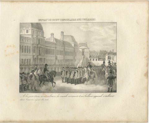 The Consuls Installed at the Tuileries, Paris, Antique Madou Lithograph, 1827, view 2