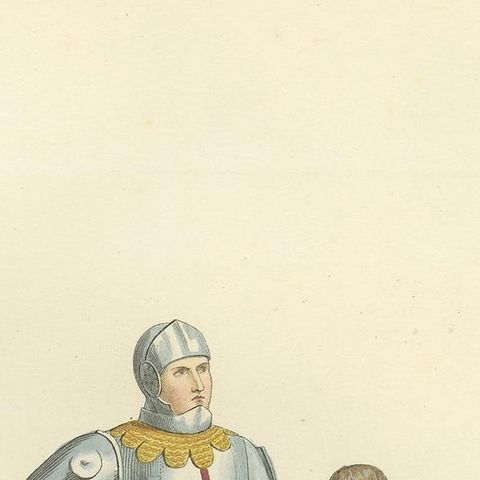 Antique Print of Italian Soldiers, 15th Century, by Bonnard, 1860, close-up 1