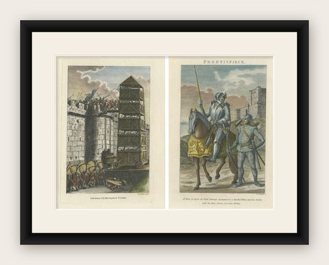 Set of 2 Antique Military Prints by Grose '1812', shown framed