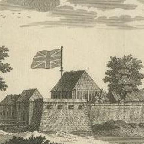 Antique Print of Fortresses in Ouidah in Africa, '1748', close-up 1