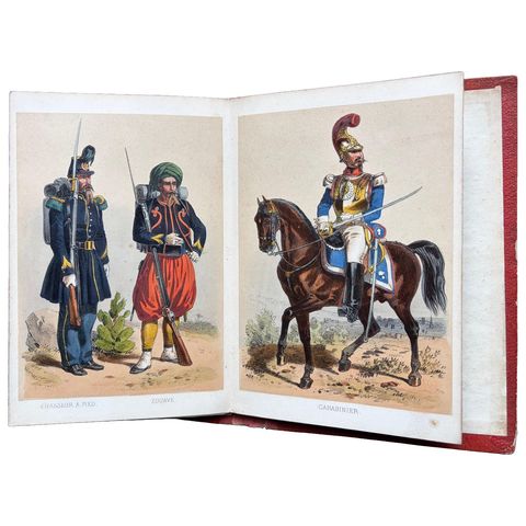 L’Armée, La Garde Impériale, Antique Concertina of 20 Military Plates, 1856