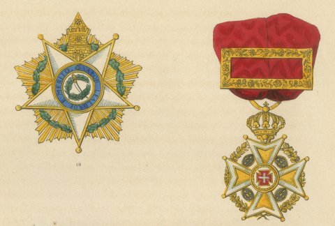 Orders of Portugal, Order of the Tower and Sword, Plate LVIII, 1844, close-up 1