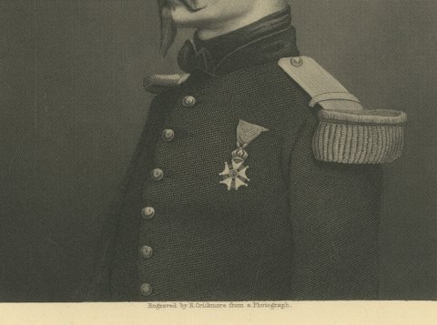 General Chanzy, Steel Engraving by E. Crickmore, Mackenzie, London, circa 1872, close-up 2
