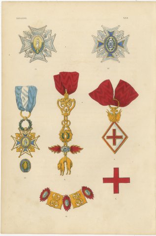 Orders of Spain, Golden Fleece and Charles III Insignia, Plate XXV, 1844, view 2