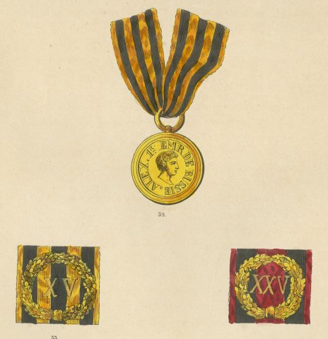 Russian Medals, Alexander I Medal and Service Bars, Plate LXX, 1844, close-up 2