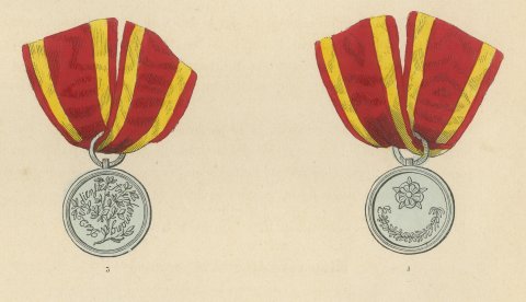 Lippe Medals for Military Merit and Bravery, Plate XLVI, Wood Engraving, 1844, close-up 2