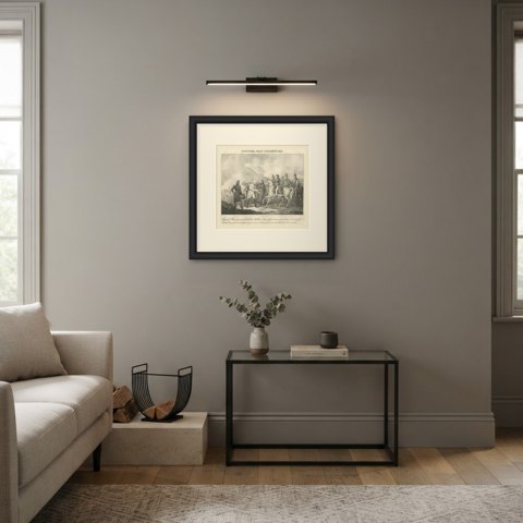 General Provera Surrenders after Millesimo, Antique Madou Lithograph, 1827, shown framed in a room