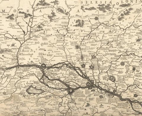 Old Map Showing Info Related to the Ottoman Wars including Conflict Dates, c1690, close-up 2