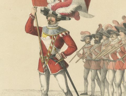 Swiss March of Honor, The Thun Militia in Ceremonial Splendor, 1855, close-up 2