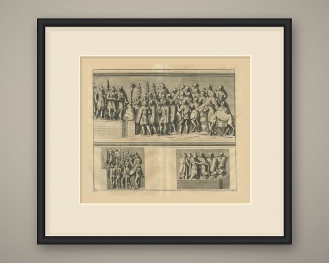 Roman Army Assembled Before Its Commanders with Standards, Montfaucon, 1722, shown framed