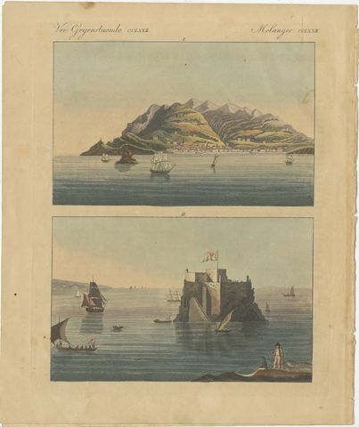 Views of Funchal and Fort Loo, Madeira, Hand-Colored Print from Bertuch, c.1800, view 2