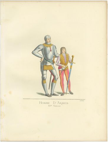 Antique Print of Italian Soldiers, 15th Century, by Bonnard, 1860, view 2