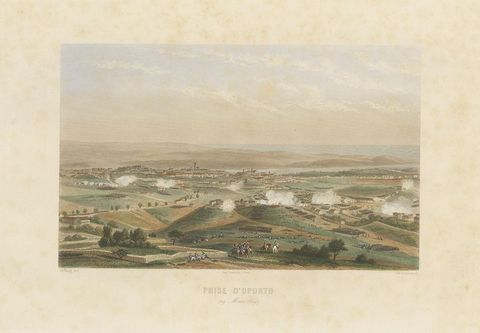 Antique Print of the Battle of Oporto 'circa 1860', view 2