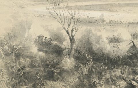 Fierce Crimean War Battle at Kalafat, Ottoman Victory over Russian Forces, 1854, close-up 2