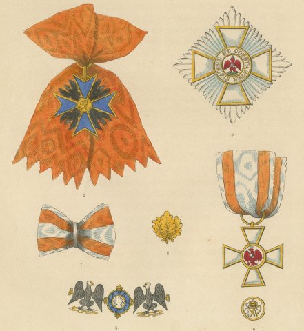Orders of Prussia, Black Eagle and Red Eagle Insignia, Plate LX, 1844, close-up 2