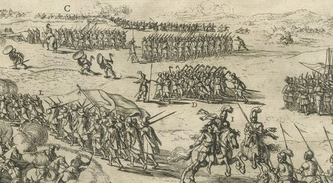 The Aftermath of Battle for Oudenaarde in the Eighty Years' War Engraved in 1632, close-up 2