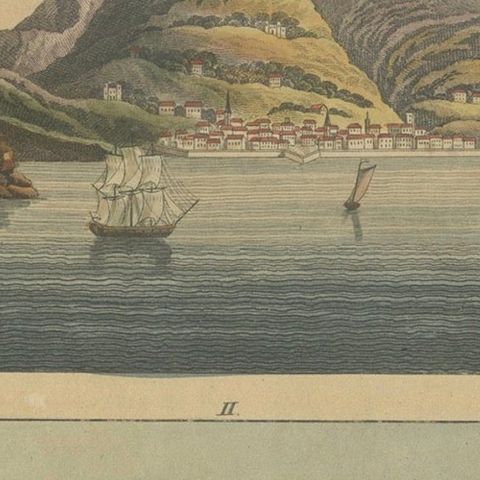 Views of Funchal and Fort Loo, Madeira, Hand-Colored Print from Bertuch, c.1800, close-up 4