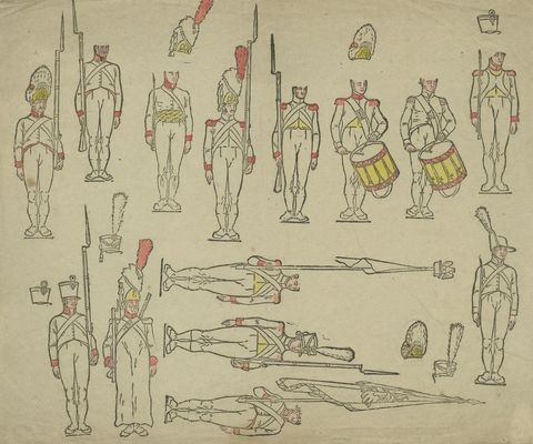 French Revolutionary Infantry, Uniforms, Drummers and Standards, c.1795, close-up 1
