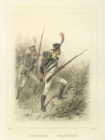 Napoleonic Infantry Soldiers, Sapper, Cannoneer, Voltigeur, Fusilier, 1859, close-up 2