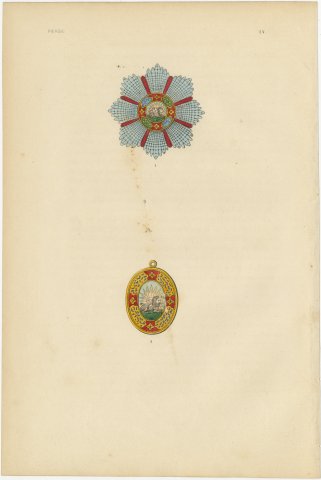 Persian Order of the Lion and Sun, Star and Badge, Plate LV, 1844, view 2