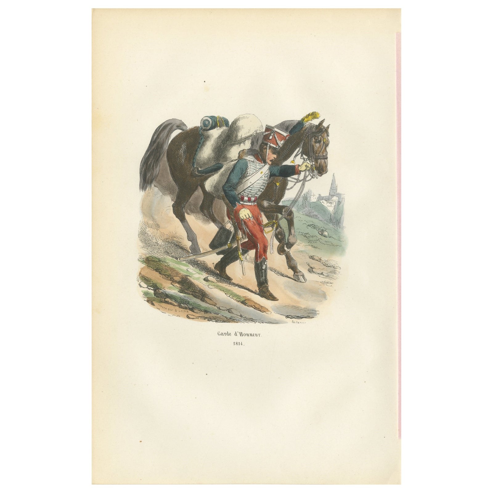 Garde d’Honneur, Imperial Guard Soldier, Hand-Colored Military Print, 1843